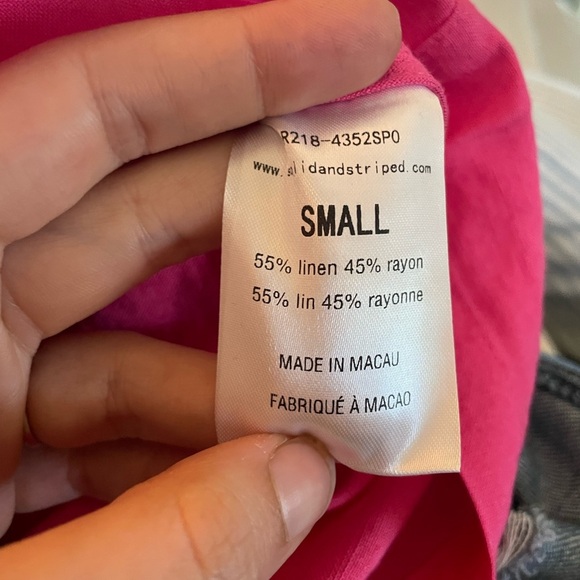 Solid & Striped Tailored Linen blend shorts Fushia size s belted - Picture 10 of 10